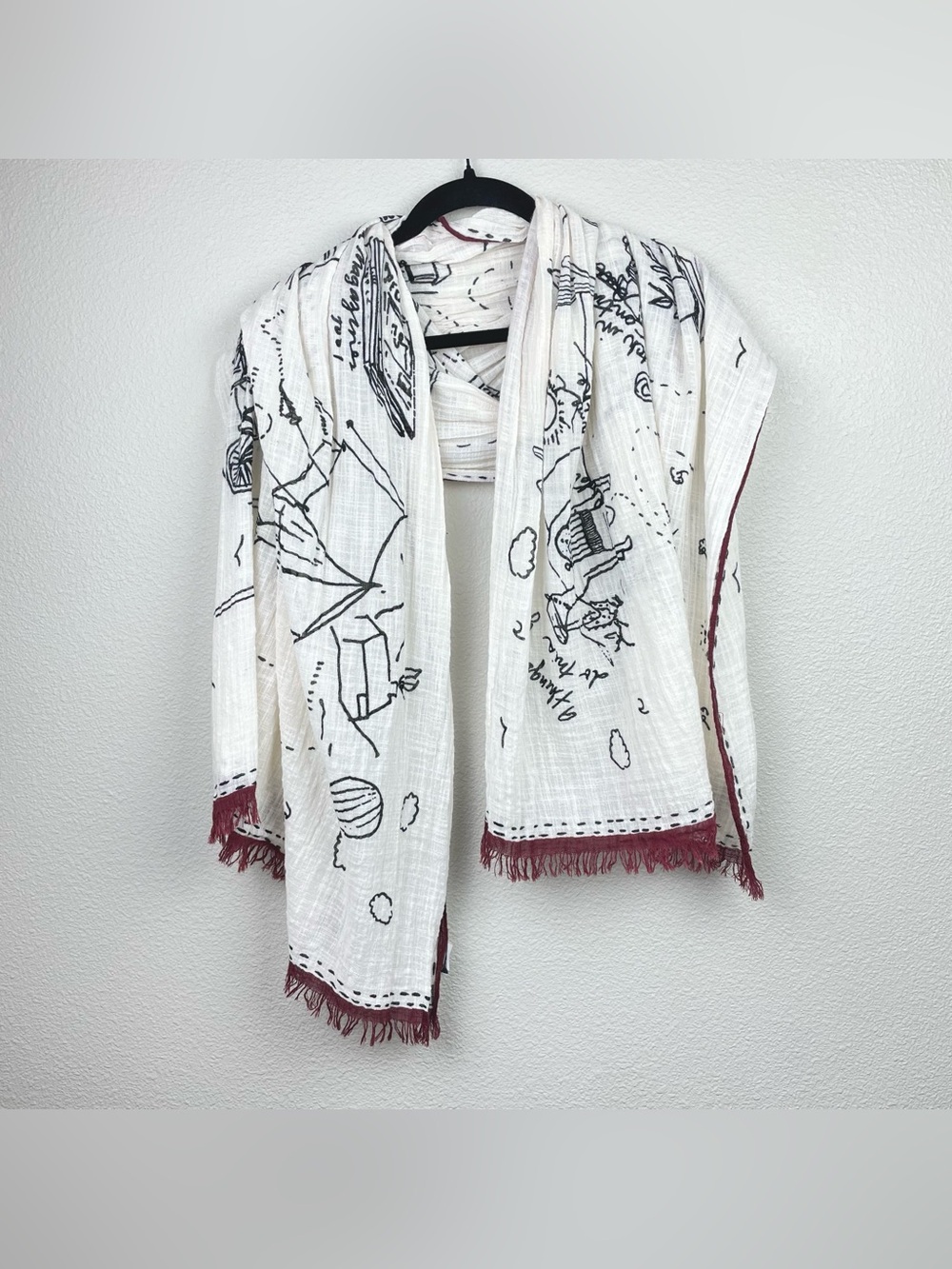 Madewell Women's OS Lightweight 100% Cotton Travel Print Scarf Shawl Gauze Wrap